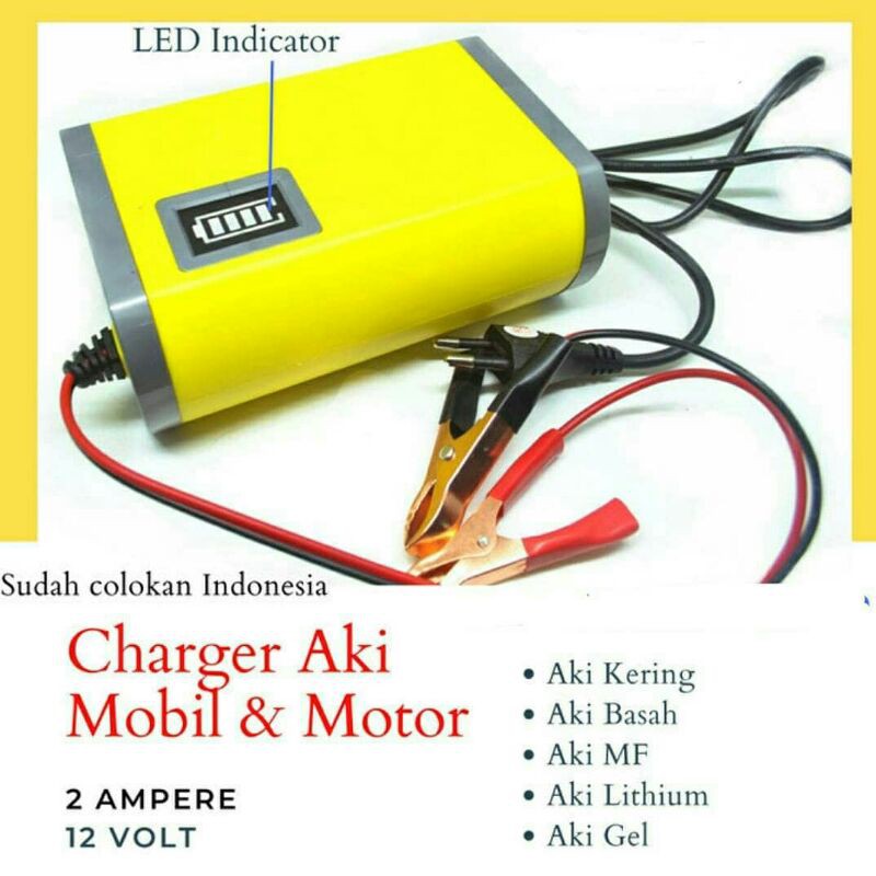 Charger Aki Motor dan Mobil 12V 2A