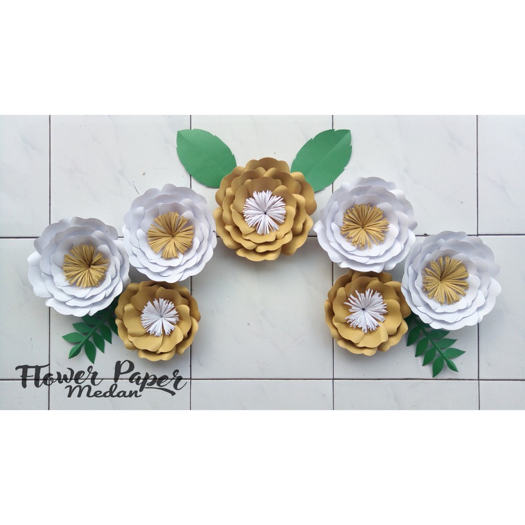 

(COD) paper flower murah GOLD PUTIH