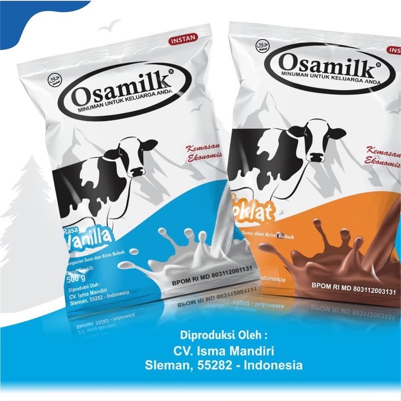 

Osamilk Penambah Nafsu Makan | Susu sehat keluarga | Susu sapi Osamilk 500gr Vanilla dan coklat