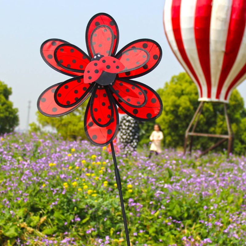 Mary Mainan Anak Double Layer Beetle Windmill Wind Spinner Kincir Rumah Taman Halaman Dekorasi Outdoor