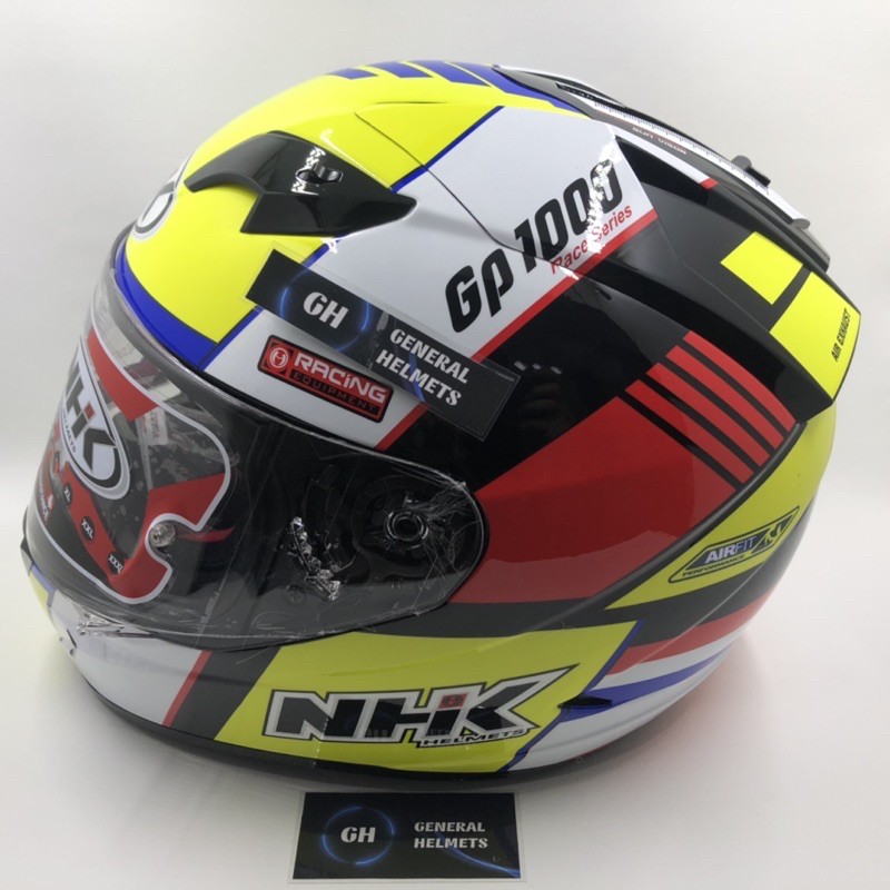 HELM NHK GP1000 GP 1000 SXR BLACK YELLOW DOUBLE VISOR FULL FACE