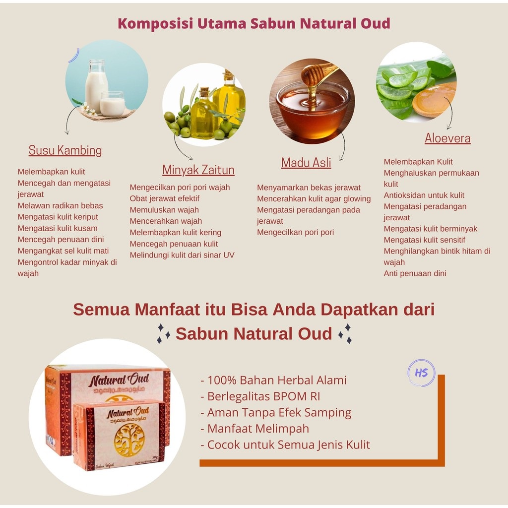 Sabun Pemutih Pencerah Wajah Muka Menghilangkan Jerawat Dan Plek Hitam Alami Natural Oud Herbal BPOM