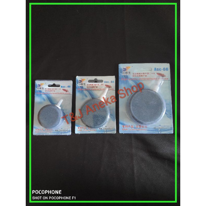 Batu Aerator Bulat Pipih / Airstone Asc Bulat Lempengan