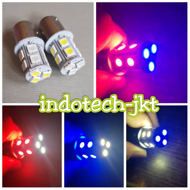 Lampu Rem Mobil Motor 13 Led Nyala 2 Warna Kedip Strobo