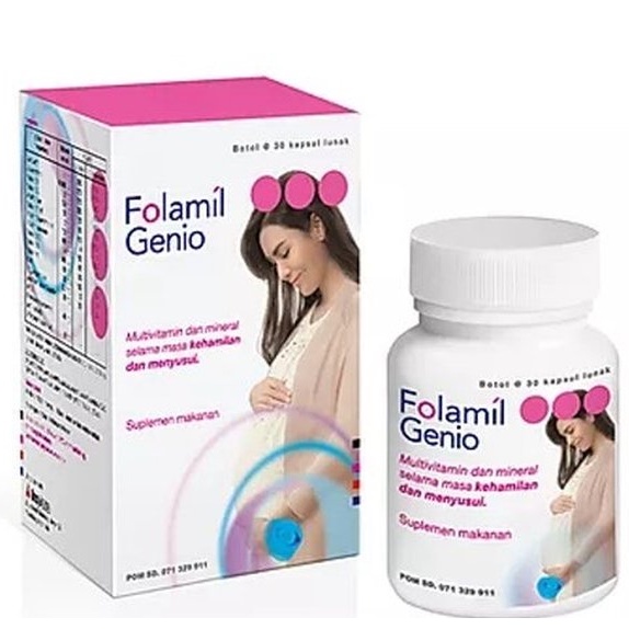 FOLAMIL GENIO ISI 30 KAPSUL MULTIVITAMIN DAN MINERAL SELAMA KEHAMILAN