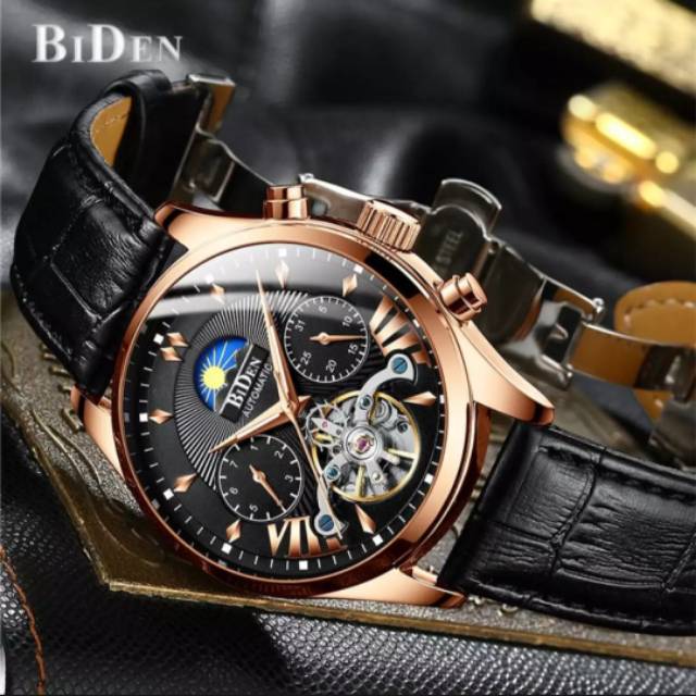 Jam tangan pria biden jam tangan  automatic tanpa baterai YN0189 original