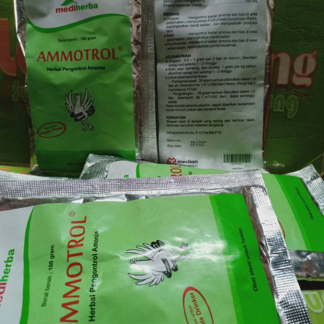 ammotrol 100gram smdgn em4 herbal pengontrol amonia penghilang bau kotoran ayam burung sapi kerbau dll