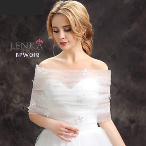 [BISA COD] BRIDAL BOLERO PESTA PERNIKAHAN SABRINA BROKAT PUTIH BPW012