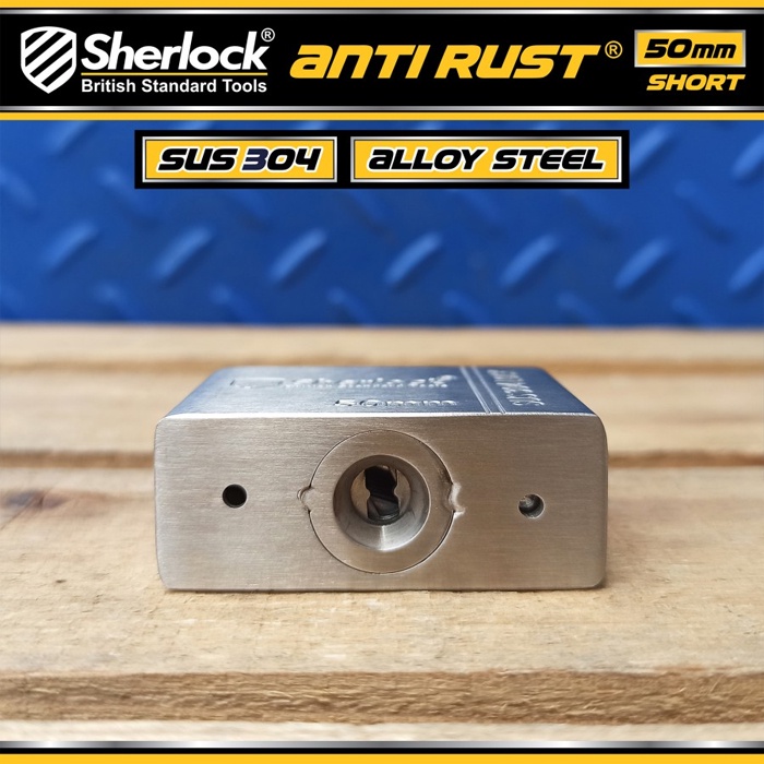 Gembok ANTI RUST 50 mm Pendek Sherlock Stainless Steel 304 anti karat