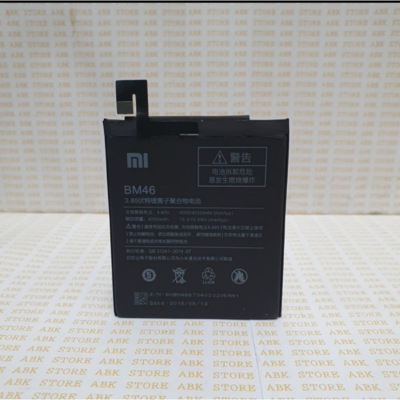 BATTERY BATRE BATRAI BATERAI XIAOMI REDMI NOTE 3 / NOTE 3 PRO BM46 ORIGINAL