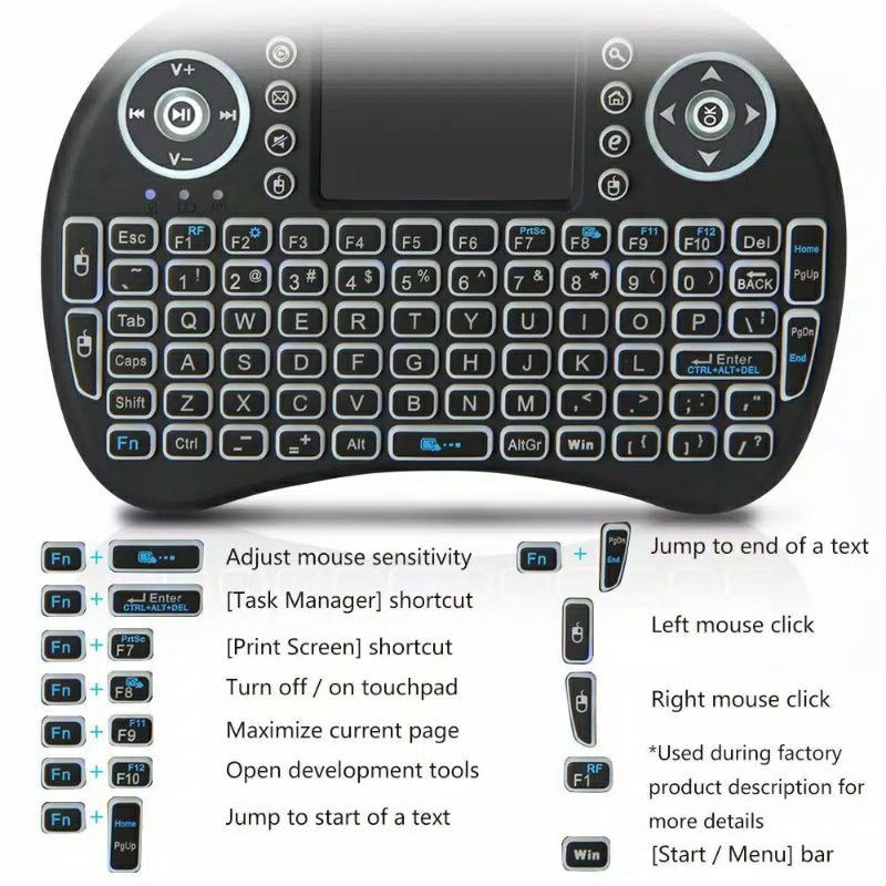 Keyboard Air dan Mouse model i8 Mini Keypad Wireless Touchpad multi fungsi praktis android box dll