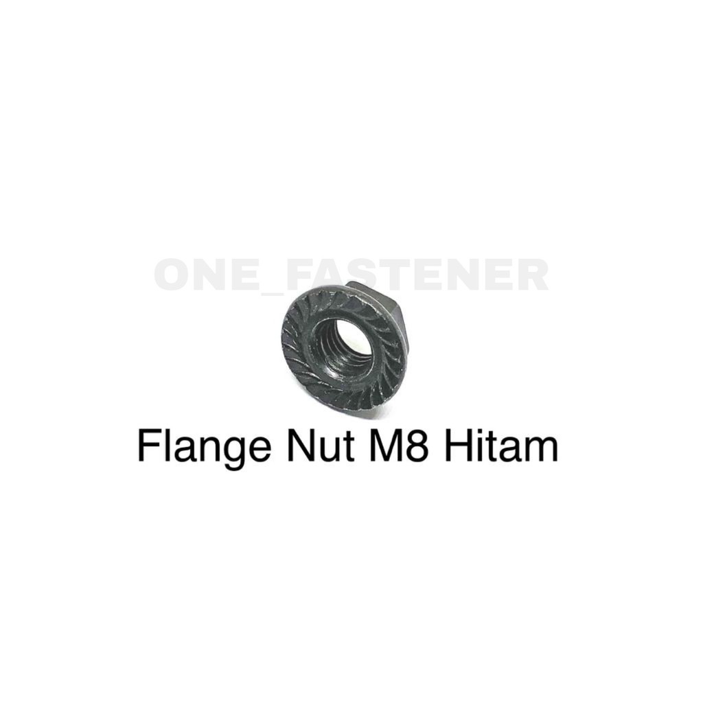 50 Pcs Fn279 Mur Flange Nut M8 Hitam topi 8mm 8mili 1.25 Kunci 12