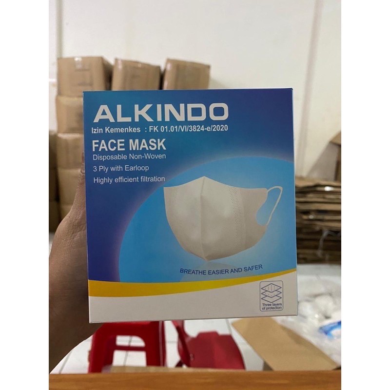 masker face mask ducbill non woven isi 50 Alkindo