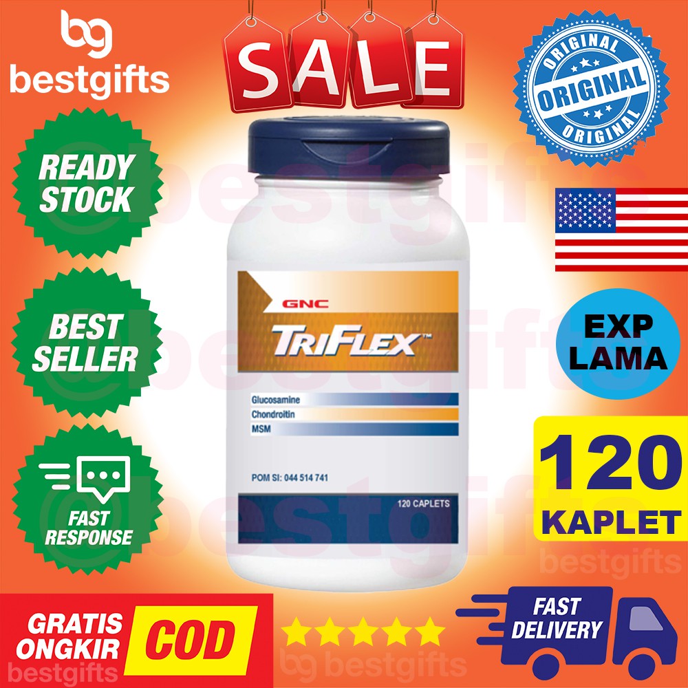 GNC TRIFLEX GLUCOSAMINE CHONDROITIN MSM VITAMIN PELUMAS SENDI TULANG PERSENDIAN REMATIK 120 KAPLET