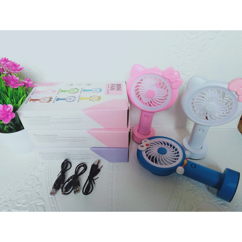 KIPAS MINI KARAKTER / MINI FAN LED KIPAS ANGIN GENGGAM