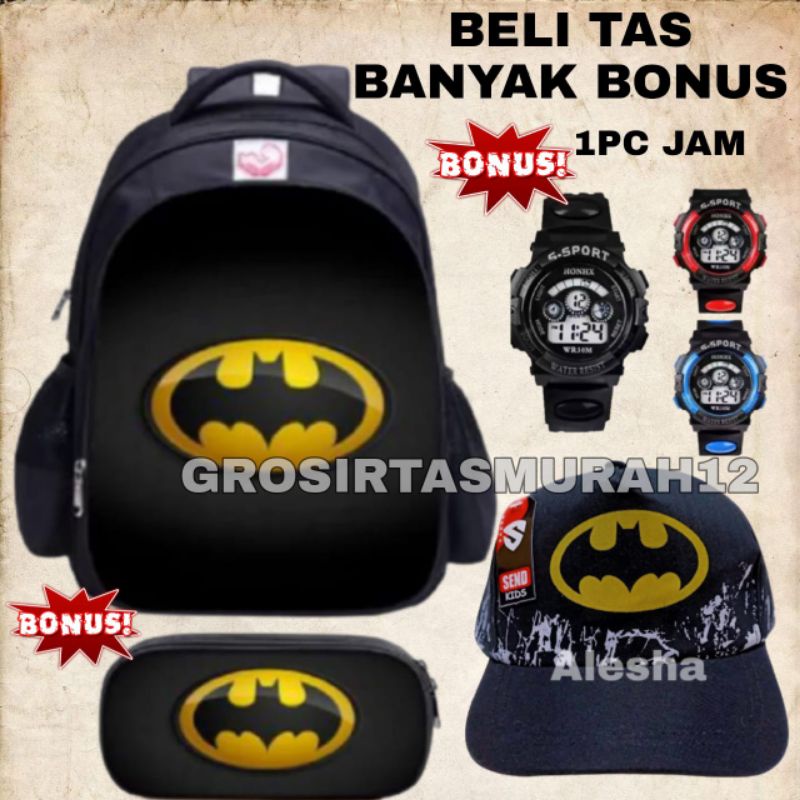 Tas anak ransel karakter  gratis waistbag topi bordir jam tangan tempat pinsil - tas anak Tas anak laki laki