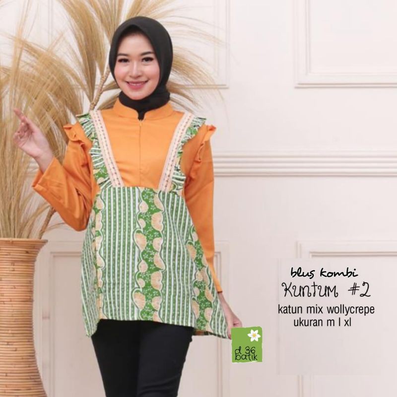 Blus Kombi Kuntum #2 atasan batik modern kasual elegan