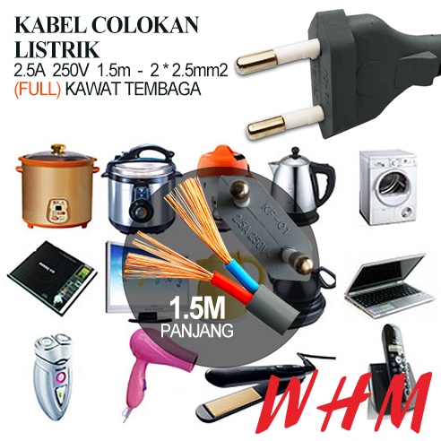 KABEL POWER / KABEL AC 220V / KABEL BUNTUNG / KABEL LISTRIK Kabel Sambungan + Colokan Listrik