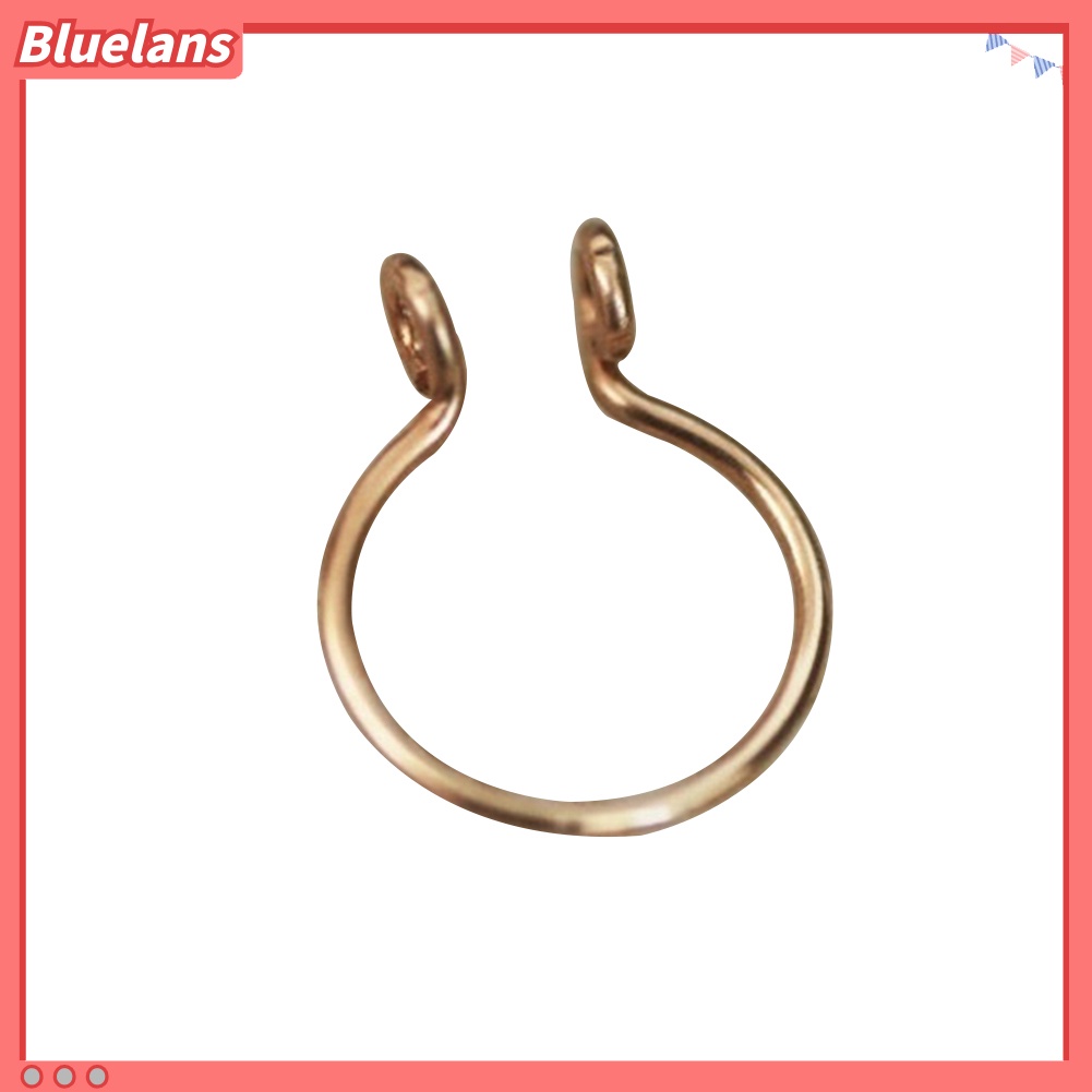 Bluelans Fashion Thin Brass Non-Piercing Loop Open Nose Ring Women Jewelry Charm Decor