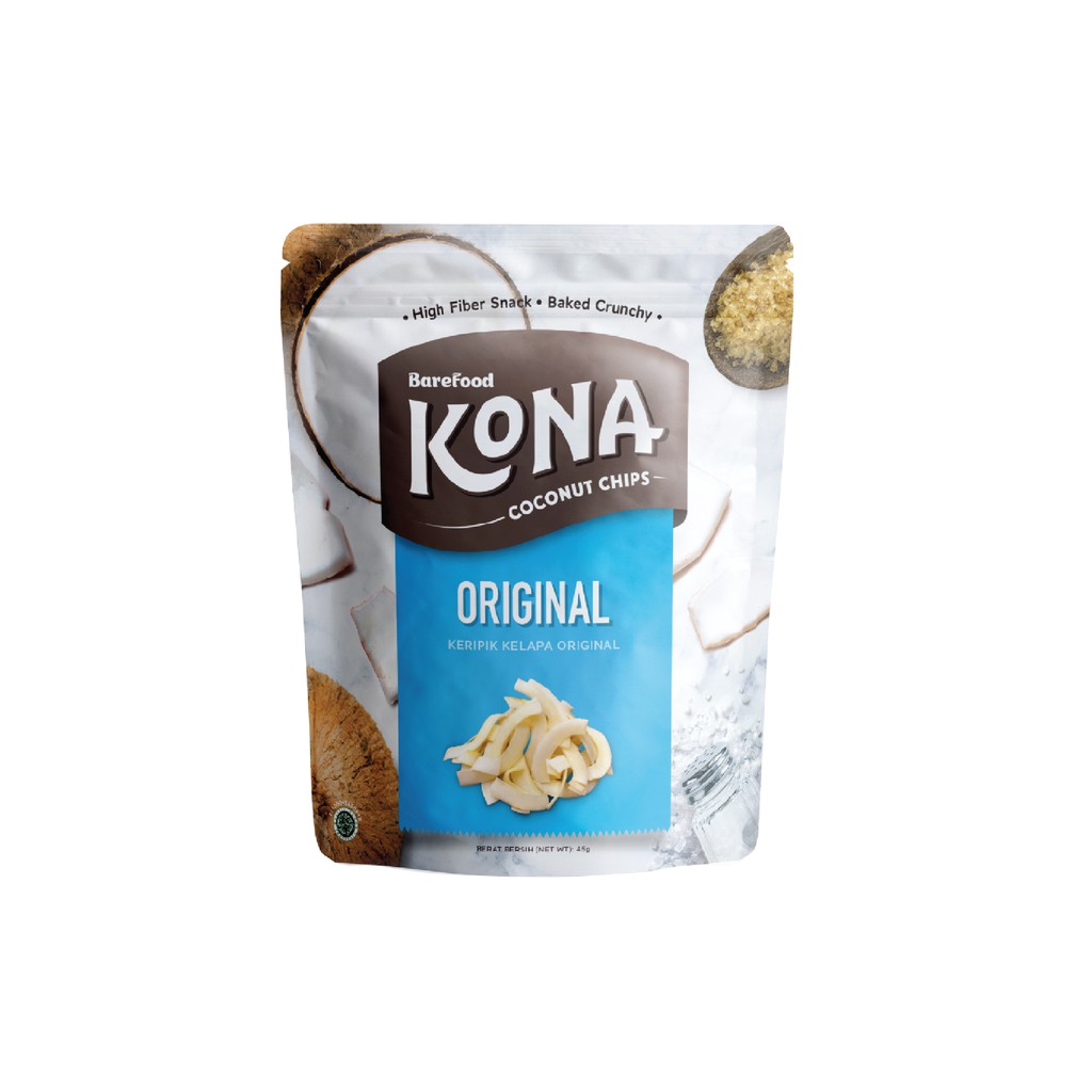 Barefood Kona Coconut Chips Original 45 gr