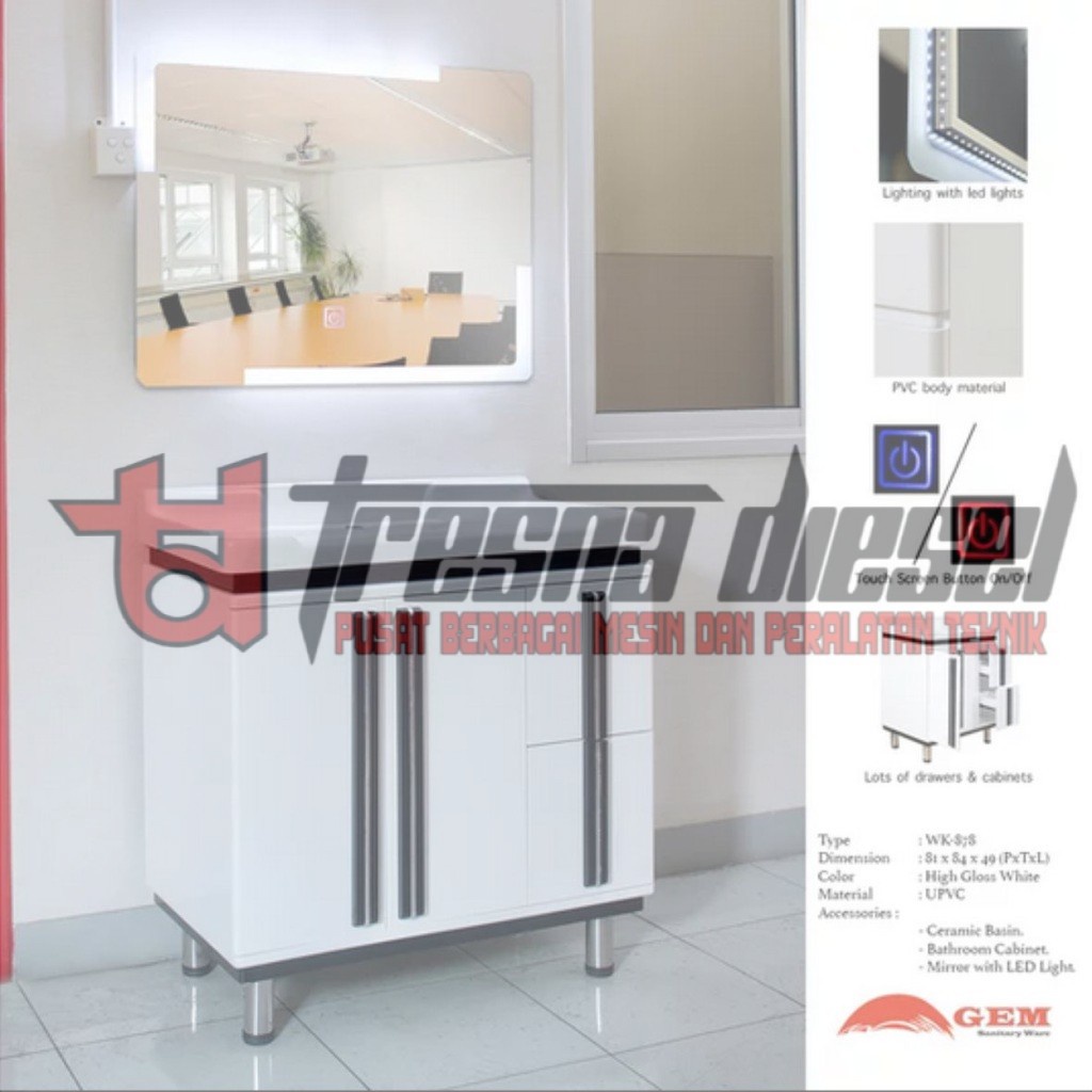 WASTAFEL KABINET GEM-878 SET DENGAN KACA