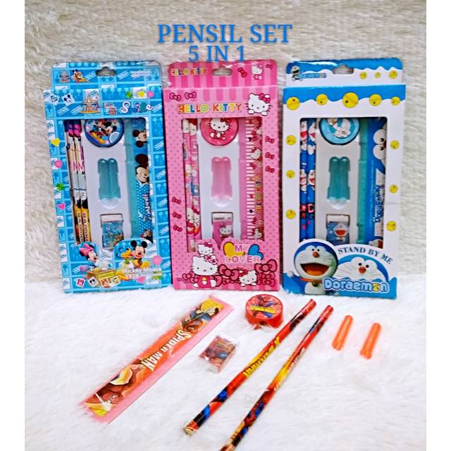 

PENSIL SET 5 IN 1 /ALAT TULIS SET/SOUVENIR