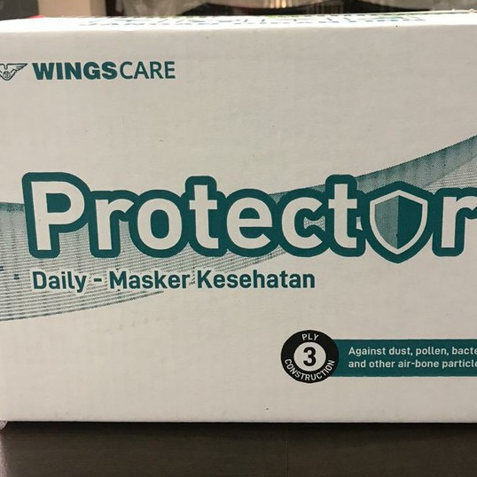 [READY STOCK] Masker 3ply Wings Protector isi 50pcs Earloop Wingscare Daily Surgical Mask 50 pcs Masker Medis Kesehatan Wings Care