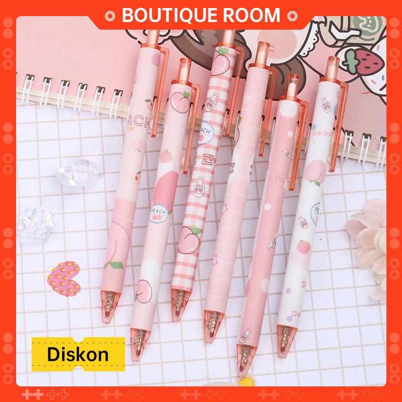 

Ready✨0.5mm Tip Siswa Pola Persik Gadis Lucu Jenis Pers Pena Gel Menulis HalusBER