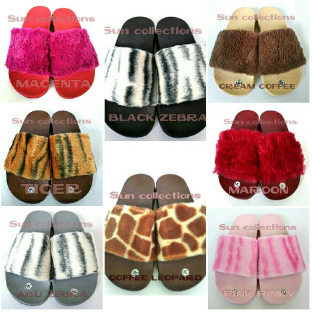 PROMO DASYAT!!!Sandal Wanita Slop Bulu Karet (1Kg) = 2 Pasang