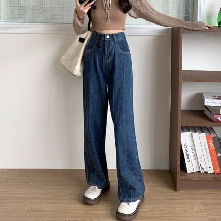 BEARYJEANS Blue Denim Culottes Jeans Celana Kulot Wanita Highwaist Jeans Korean Style Celana Fashion Wanita Baggy Jeans - BJ007