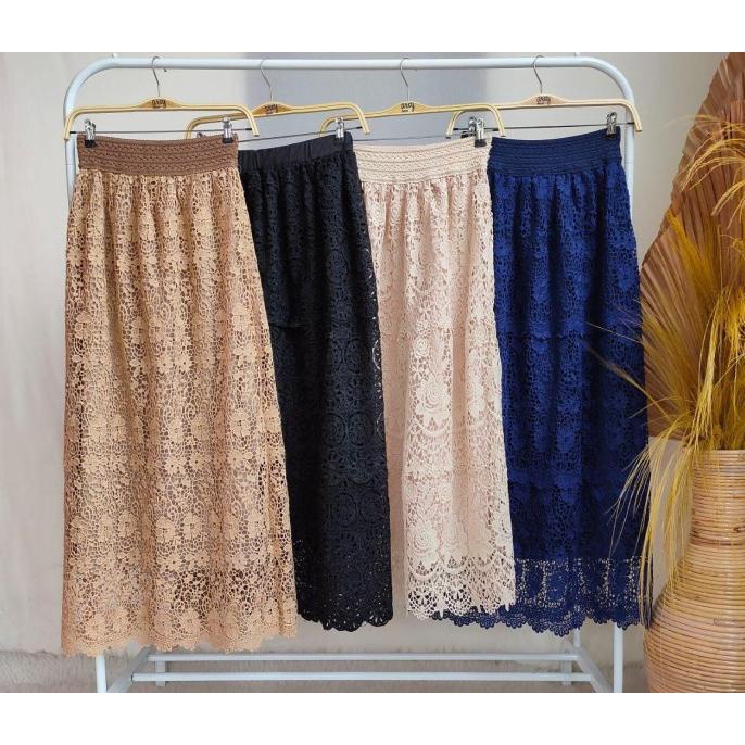 rok brukat panjang/Double puring/Rok import