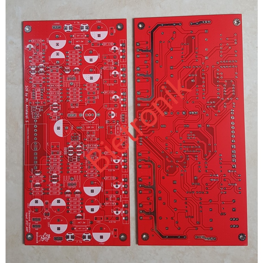 PCB Ampli Diamond Simetris input JFET Dauble Layer