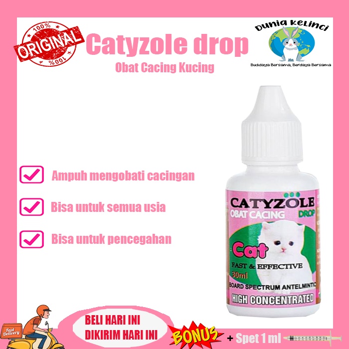 OBAT CACING KUCING CATYZOLE DROP CAT SPEKTRUM LUAS