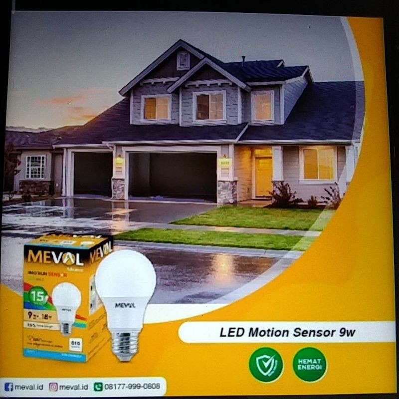 Bohlam LED photo sensor (Sensor Cahaya) 9 Watt MEVAL