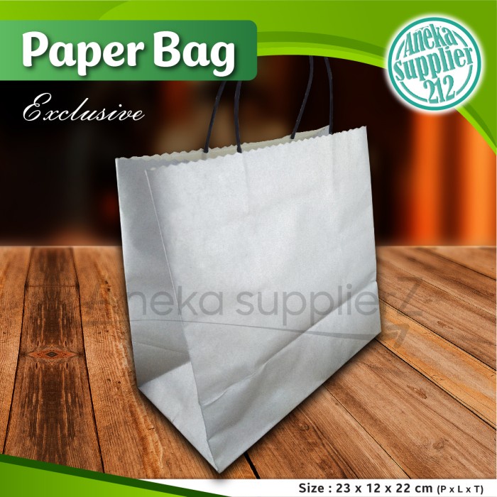 

Paper Bag Polos - Paper Bag 23x12x22 cm - SILVER - PERAK (20 pcs)