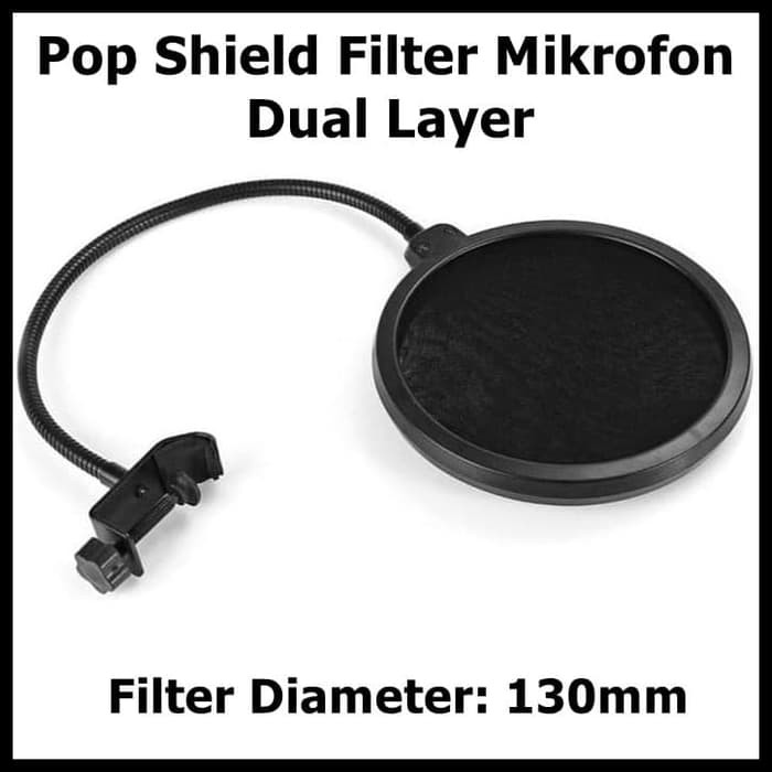 TaffSTUDIO Pop Shield Filter Suara Mic Mikrofon Dual Layer BOP