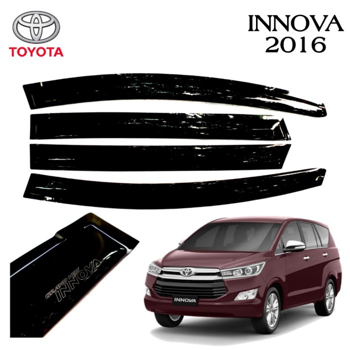 TALANG AIR MOBIL TOYOTA GRAND NEW INNOVA 2016 MODEL SLIM BAHAN AKRILIK HITAM