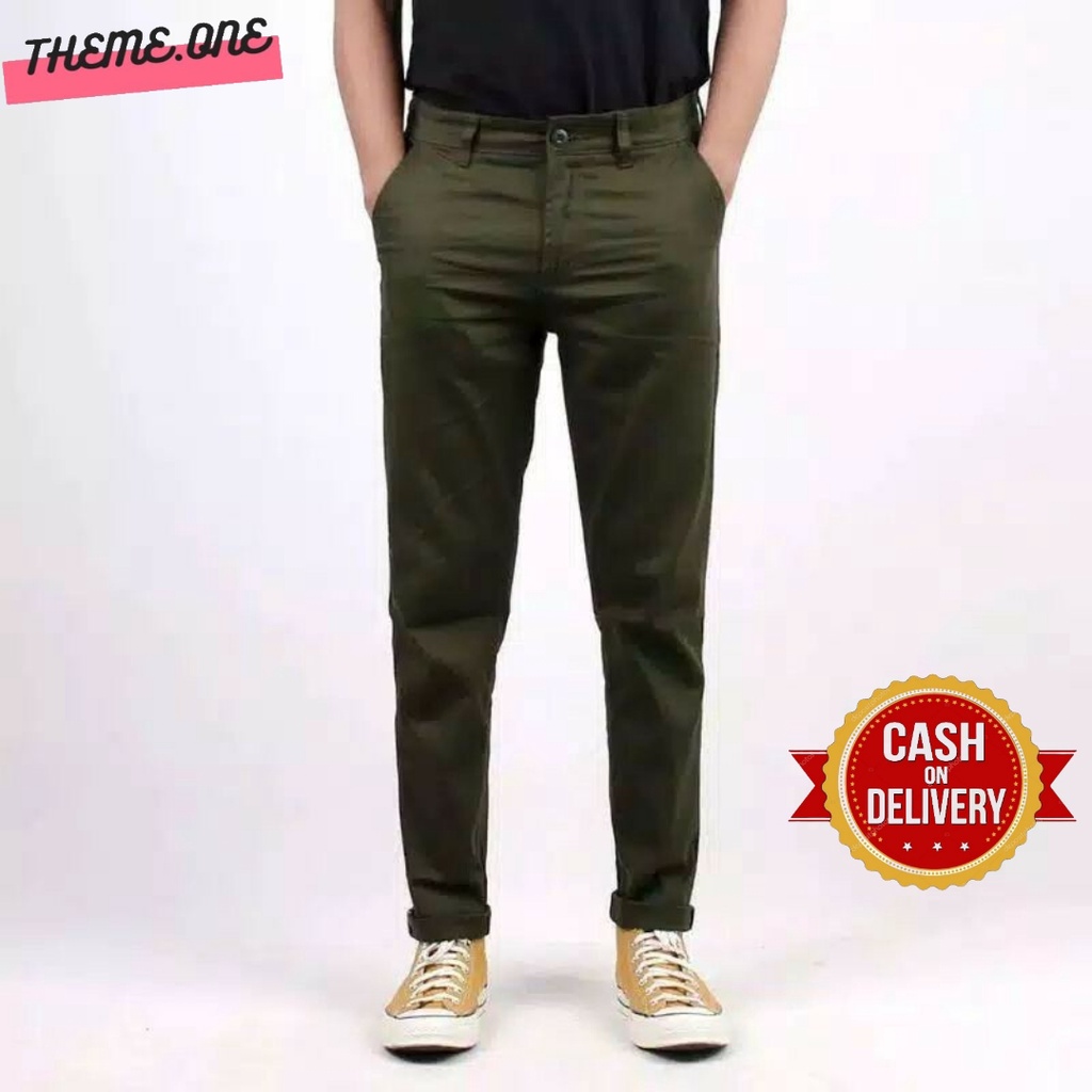 CELANA CHINO PANJANG PRIA SLIMFIT KATUN STRECTH MELAR COCOK BUAT KERJA HARIAN CELANA CHINO PRIA