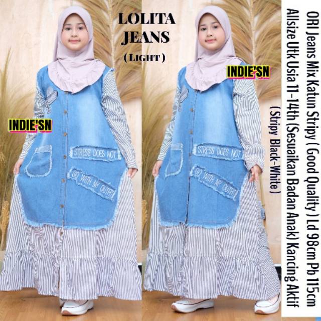 Gamis anak lolita jeans