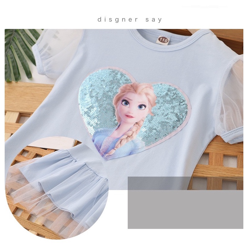 BAJU DRESS ANAK PEREMPUAN FROZEN DISN3Y ELSA ANNA DRESS KEMBANG TUTU DC