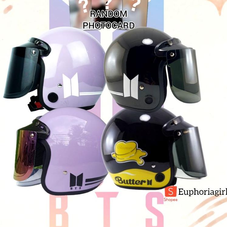 Terbaru.. Helm Bogo Retro Helem SNI Motif BTS ARMY Dewasa Remaja [BISA COD] Full Leher