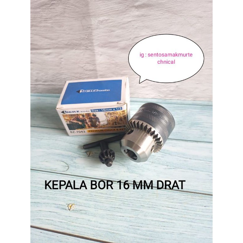 BENZ 16 MM Kepala Bor Drill Chuck Drat Derat 1/2 16mm