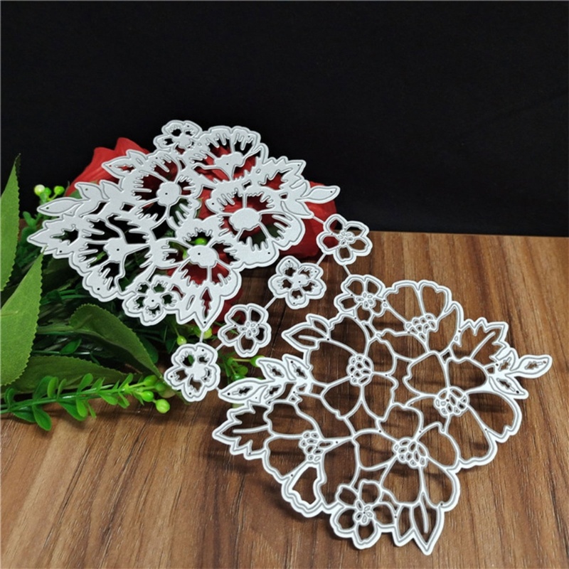 Cetakan Stensil Cutting Dies Motif Daun Bunga Bahan Metal Untuk Scrapbook / Craft DIY / Embossing