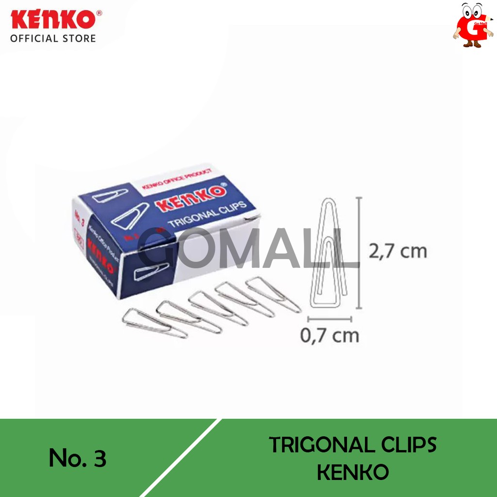 Jual Paper Clip Trigonal Klip Penjepit Kertas No 3 Kenko Shopee