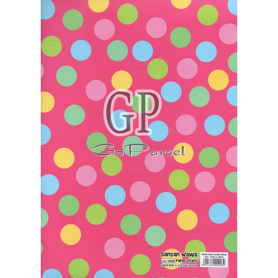 ( 5 Lembar ) JUMBO POLKADOT SANWA - KERTAS KADO DOTS - GIFT WRAP PAPER SANSAN WAWA ONDE KOTAK KECIL MINI