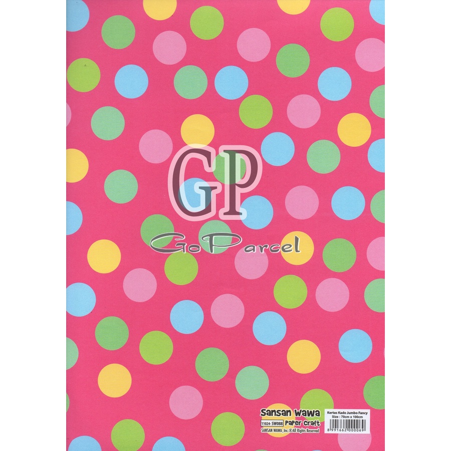 ( 5 Lembar ) JUMBO POLKADOT SANWA - KERTAS KADO DOTS - GIFT WRAP PAPER SANSAN WAWA ONDE KOTAK KECIL MINI