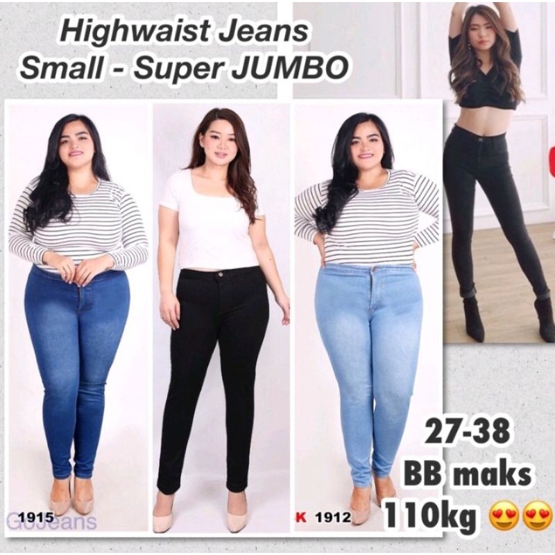 HIGHWAIST JUMBO PENSIL JEANS WANITA