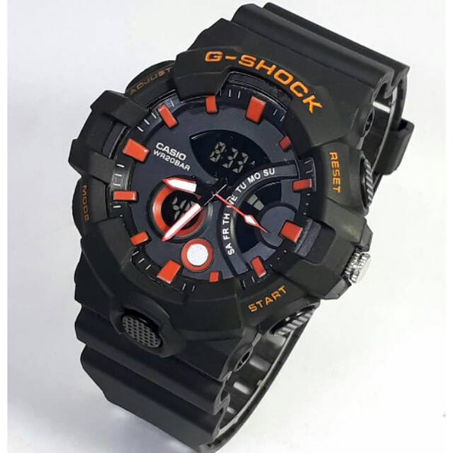 Jam tangan pria G Shock GA720 black list orange dual time