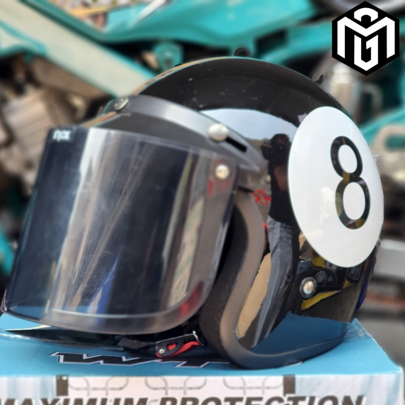 Helm JPN Bogo Motif angka 8