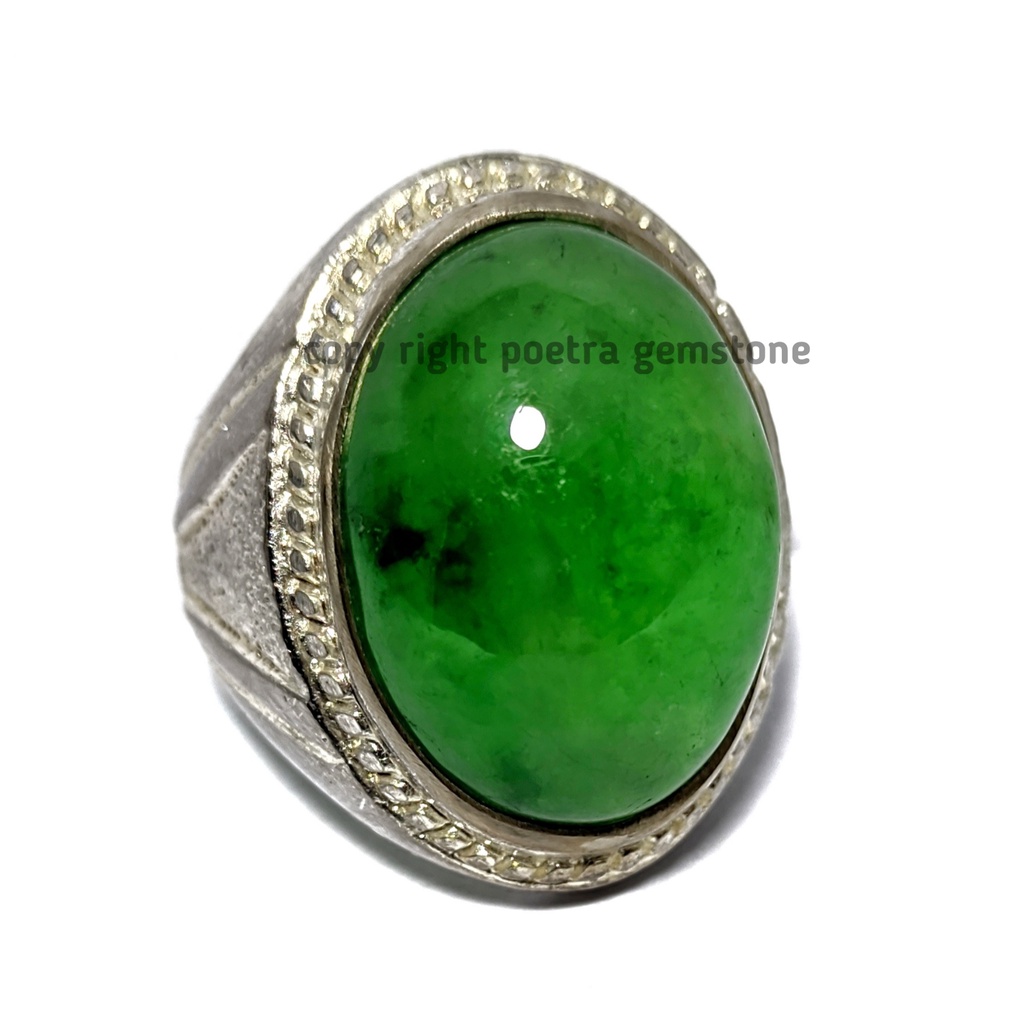 Natural Batu Akik Giok Burma Jade it Jade Ring Alphaka GBJ04